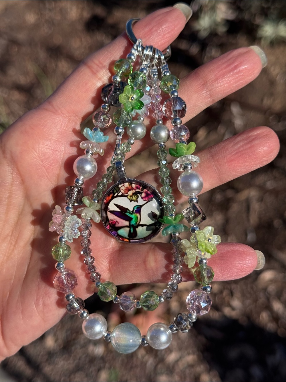 Hummingbird bag charm